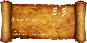 Encz Zita névjegykártya