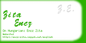 zita encz business card